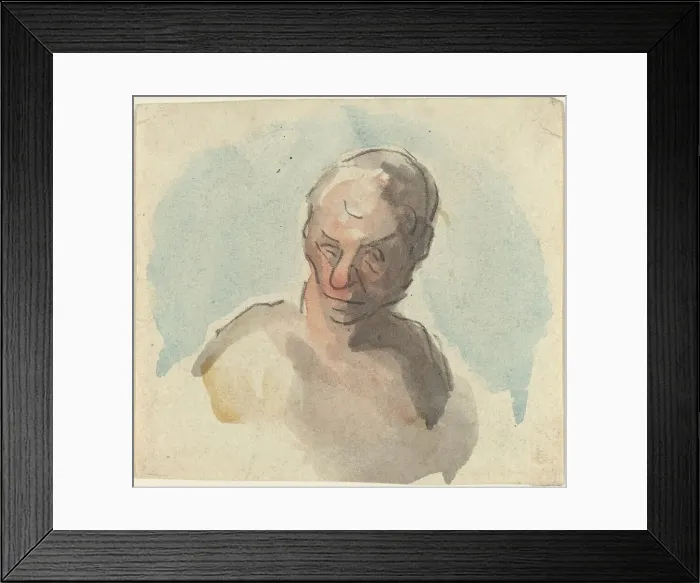 Framed Print : Head of a Man. Creator: Honore Daumier Framed Print : Head of a Man. Creator: Honore Daumier