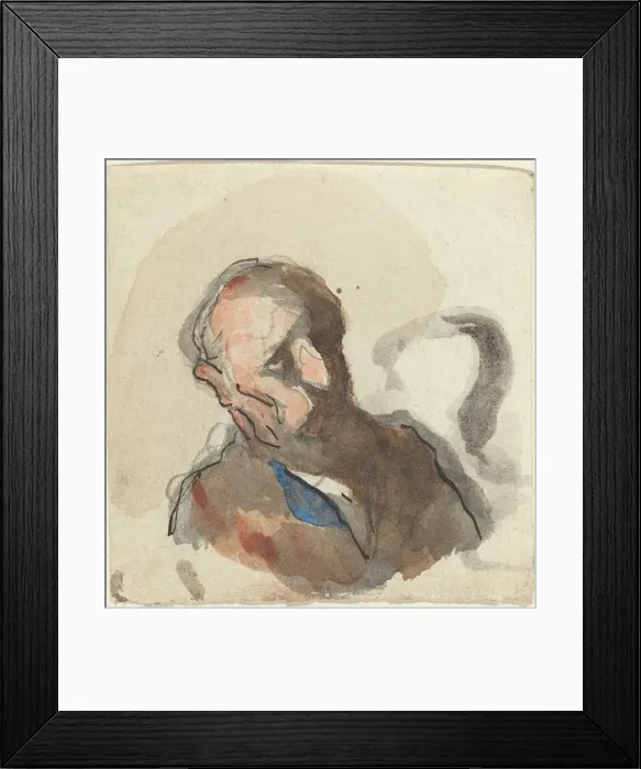 Framed Print : Head of a Man. Creator: Honore Daumier Framed Print : Head of a Man. Creator: Honore Daumier