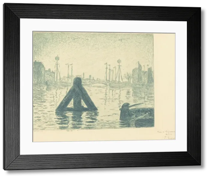 Framed Print : Harbor in Holland - Flushing (La balise - En Holland, Flessingue), c. 1894. Creator: Paul Signac Framed Print : Harbor in Holland - Flushing (La balise - En Holland, Flessingue), c. 1894. Creator: Paul Signac