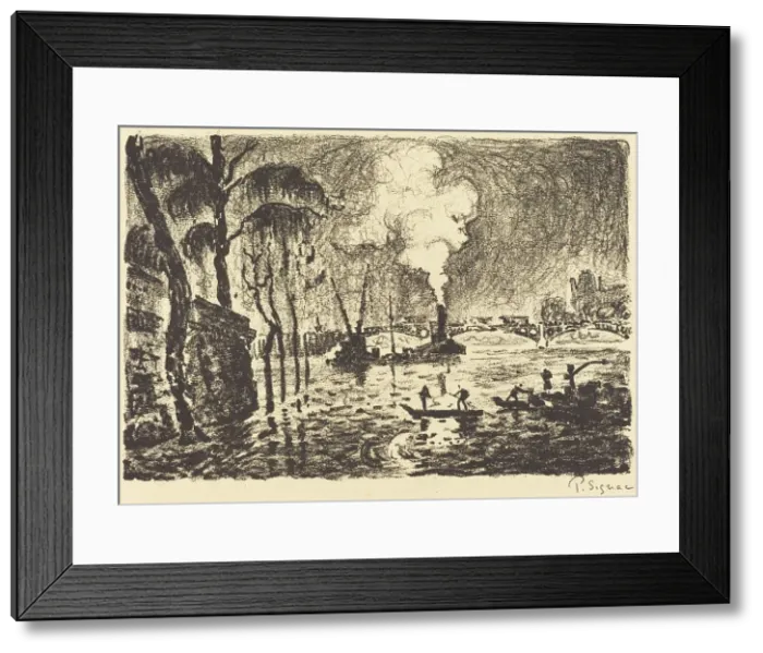 Framed Print : The Flooded Seine in 1910 (La Seine en crue, en 1910), 1923. Creator: Paul Signac