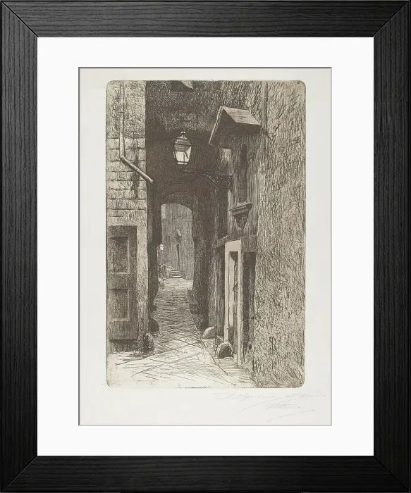Framed Print : Via de Cavalieri, 1886. Creator: Telemaco Signorini Framed Print : Via de Cavalieri, 1886. Creator: Telemaco Signorini