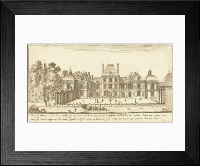 Framed Print : Veue de Berny a deux lieues de Paris sur le chemin d'Orléans, 1651. Creator: Israel Silvestre Framed Print : Veue de Berny a deux lieues de Paris sur le chemin d'Orléans, 1651. Creator: Israel Silvestre