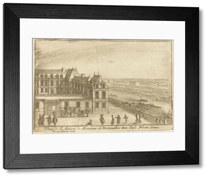 Framed Print : Veue de la Maison de Monsieur de Bretonuillerdans l'Isle Nostre Dame, 1664. Creator: Israel Silvestre Framed Print : Veue de la Maison de Monsieur de Bretonuillerdans l'Isle Nostre Dame, 1664. Creator: Israel Silvestre