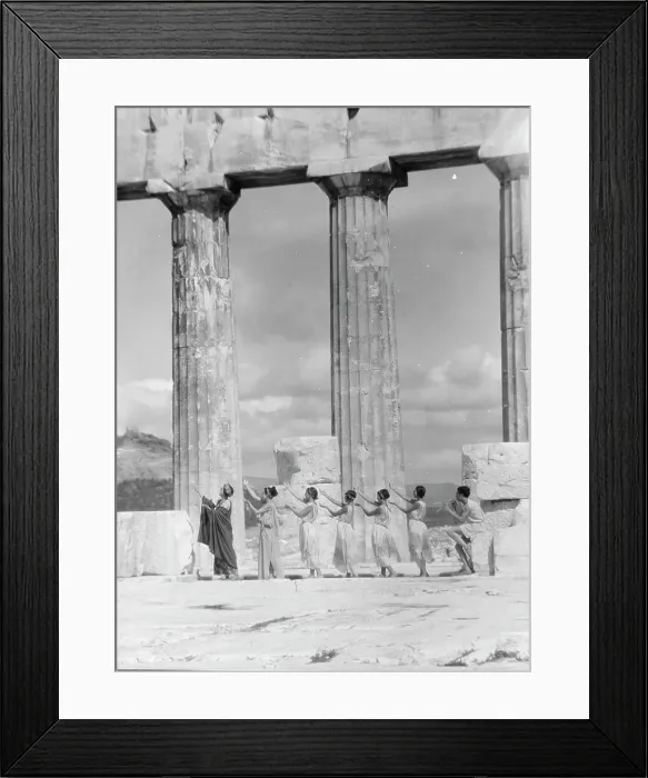 Framed Print : Kanellos dance group at ancient sites in Greece, 1929 Creator: Arnold Genthe Framed Print : Kanellos dance group at ancient sites in Greece, 1929 Creator: Arnold Genthe