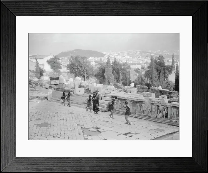 Framed Print : Kanellos dance group at ancient sites in Greece, 1929 Creator: Arnold Genthe Framed Print : Kanellos dance group at ancient sites in Greece, 1929 Creator: Arnold Genthe