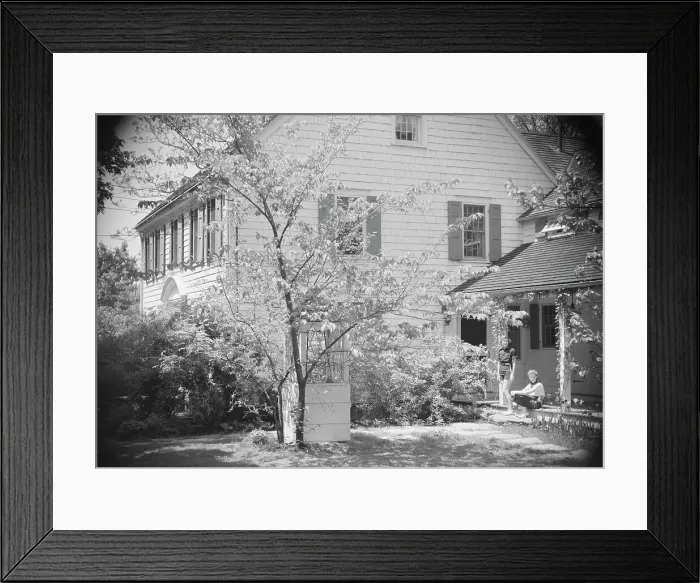 Framed Print : DeLamar, Alice, Miss, and unidentified woman by house, between 1927 and 1942. Creator: Arnold Genthe Framed Print : DeLamar, Alice, Miss, and unidentified woman by house, between 1927 and 1942. Creator: Arnold Genthe