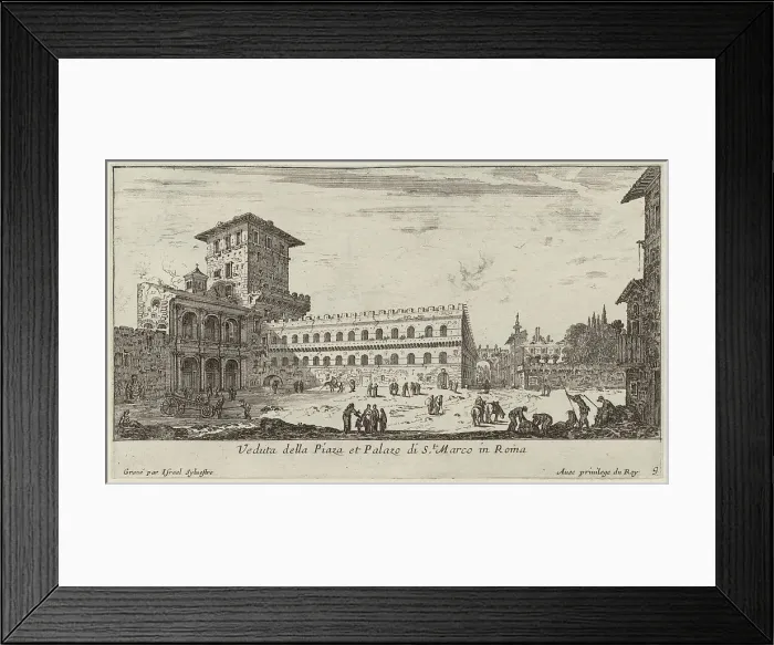 Framed Print : Veduta della Piaza et Palazo di St. Marco in Roma, 1640-1660. Creator: Israel Silvestre Framed Print : Veduta della Piaza et Palazo di St. Marco in Roma, 1640-1660. Creator: Israel Silvestre