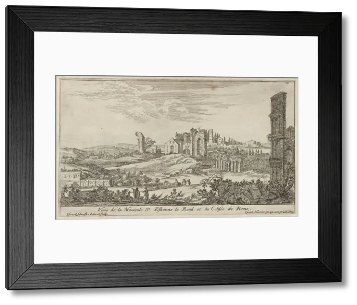Framed Print : Veuë de la Navicule St. Estienne le Rond et du Colisée de Rome, 1640-1660. Creator: Israel Silvestre Framed Print : Veuë de la Navicule St. Estienne le Rond et du Colisée de Rome, 1640-1660. Creator: Israel Silvestre