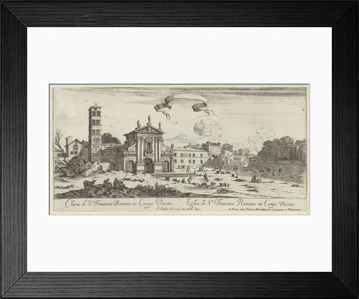 Framed Print : Chiesa di Sta Francisca Romana in Campo Vaccine, 1640-1660. Creator: Israel Silvestre
