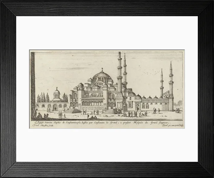 Framed Print : L'Eglise Saincte Sophie de Constantinople, bastie par Constantin le Grand; a present... 1640-1660. Creator: Israel Silvestre Framed Print : L'Eglise Saincte Sophie de Constantinople, bastie par Constantin le Grand; a present... 1640-1660. Creator: Israel Silvestre