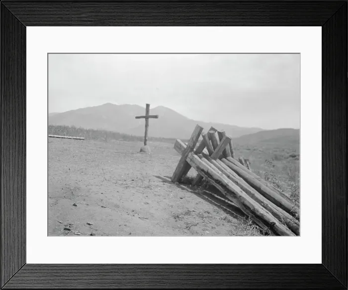 Framed Print : [Penitente crosses near Taos mountain. Taos, New Mexico area views], between 1899 and 1928. Creator: Arnold Genthe