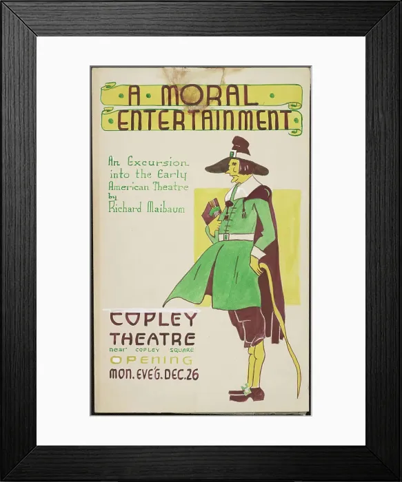 Framed Print : A Moral Entertainment, Boston, 1938. Creator: Unknown Framed Print : A Moral Entertainment, Boston, 1938. Creator: Unknown