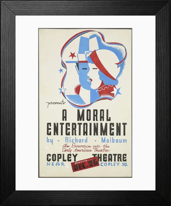 Framed Print : A Moral Entertainment, Boston, 1938. Creator: Unknown Framed Print : A Moral Entertainment, Boston, 1938. Creator: Unknown