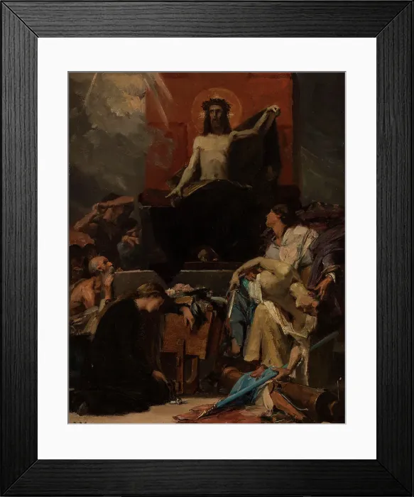 Framed Print : Esquisse pour l'église Saint-Nicolas-des-Champs : Le Christ Rédempteur, Le Christ... c.1877. Creator: Albert Maignan Framed Print : Esquisse pour l'église Saint-Nicolas-des-Champs : Le Christ Rédempteur, Le Christ... c.1877. Creator: Albert Maignan