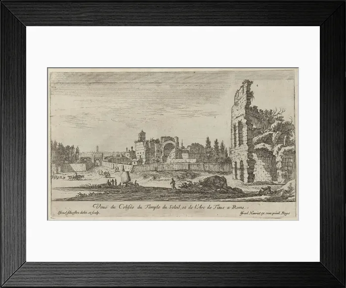 Framed Print : Veuë du Colisée du Temple du Soleil, et de l'Arc de Titus a Rome, 1640-1660. Creator: Israel Silvestre Framed Print : Veuë du Colisée du Temple du Soleil, et de l'Arc de Titus a Rome, 1640-1660. Creator: Israel Silvestre
