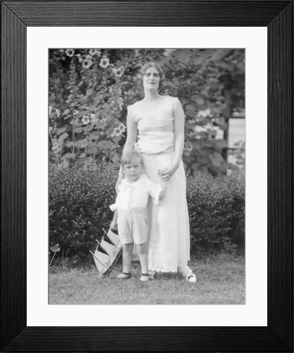 Framed Print : Conroy, Frank, Mrs. and child, standing outdoors, 1923 Creator: Arnold Genthe Framed Print : Conroy, Frank, Mrs. and child, standing outdoors, 1923 Creator: Arnold Genthe