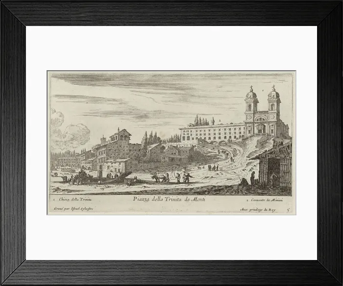 Framed Print : Piazza della Trinita de Monti, 1640-1660. Creator: Israel Silvestre Framed Print : Piazza della Trinita de Monti, 1640-1660. Creator: Israel Silvestre