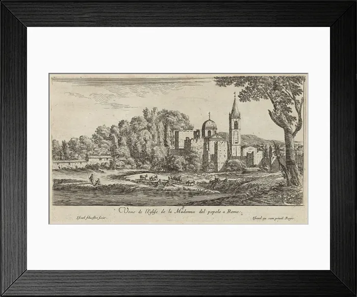 Framed Print : Veue de l'Eglise de la Madonna del popolo à Rome, 1640-1660. Creator: Israel Silvestre Framed Print : Veue de l'Eglise de la Madonna del popolo à Rome, 1640-1660. Creator: Israel Silvestre