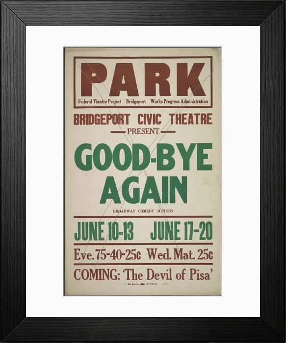 Framed Print : Good-bye Again, Bridgeport, CT, [193-]. Creator: Unknown