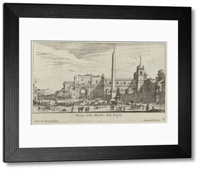 Framed Print : Piazza della Madono delle Popolo, 1640-1660. Creator: Israel Silvestre Framed Print : Piazza della Madono delle Popolo, 1640-1660. Creator: Israel Silvestre
