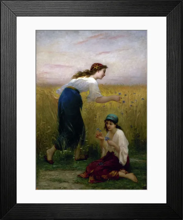 Framed Print : Les Bleuets, c.1882. Creator: Charles Zacharie Landelle Framed Print : Les Bleuets, c.1882. Creator: Charles Zacharie Landelle