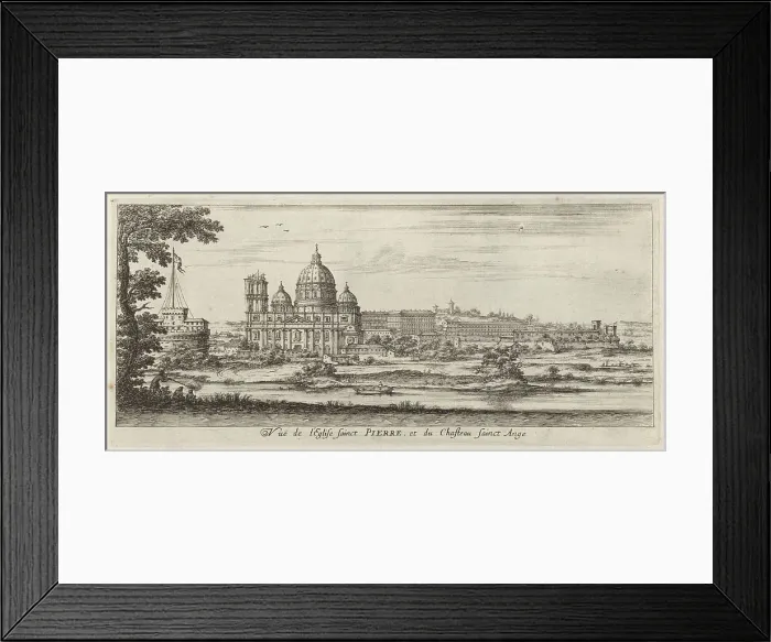 Framed Print : Vuë de l'Eglise sainct Pierre, et du Chasteau Sainct Ange, 1640-1660. Creator: Israel Silvestre Framed Print : Vuë de l'Eglise sainct Pierre, et du Chasteau Sainct Ange, 1640-1660. Creator: Israel Silvestre