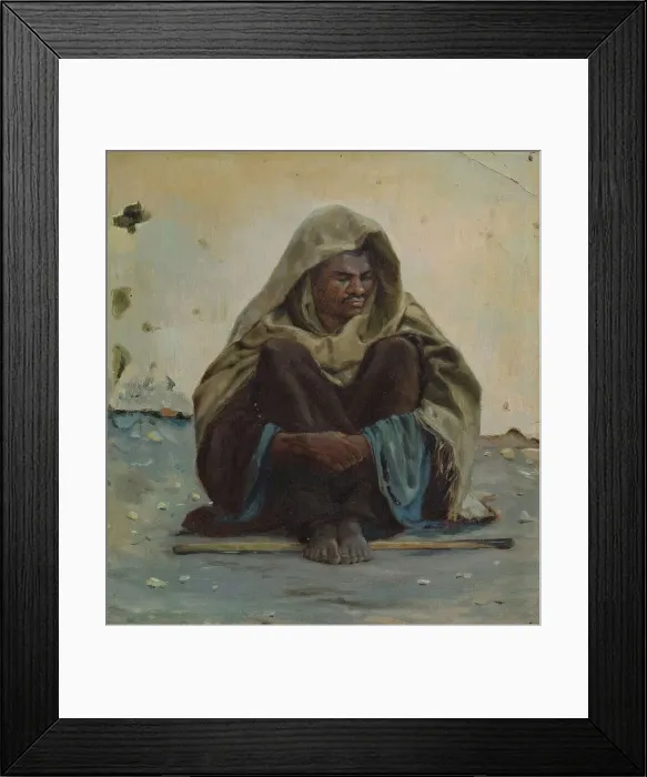 Framed Print : Arab seated from the front, c.1891. Creator: Henry Brokman Framed Print : Arab seated from the front, c.1891. Creator: Henry Brokman