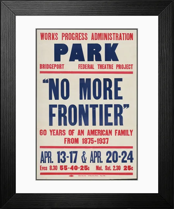 Framed Print : No More Frontier, Bridgeport, CT, 1937. Creator: Unknown Framed Print : No More Frontier, Bridgeport, CT, 1937. Creator: Unknown