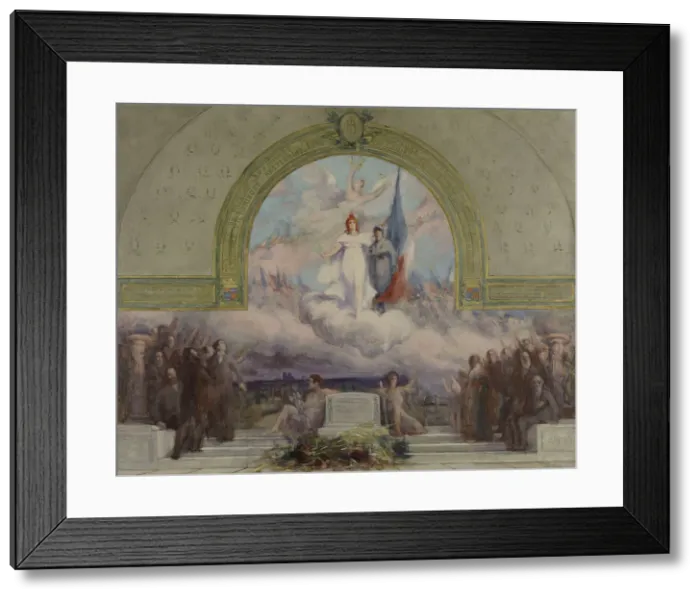 Framed Print : Sketch for (town hall?), rue Paul-Bert...Allegory to the dead of the First World War, c.1921. Creator: Julien Louis Tavernier Framed Print : Sketch for (town hall?), rue Paul-Bert...Allegory to the dead of the First World War, c.1921. Creator: Julien Louis Tavernier