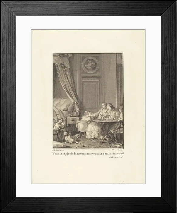 Framed Print : Voilà la règle de la nature, pourquoi la contrariez-vous?, 1777 / 1778. Creator: Jean Baptiste Blaise Simonet Framed Print : Voilà la règle de la nature, pourquoi la contrariez-vous?, 1777 / 1778. Creator: Jean Baptiste Blaise Simonet
