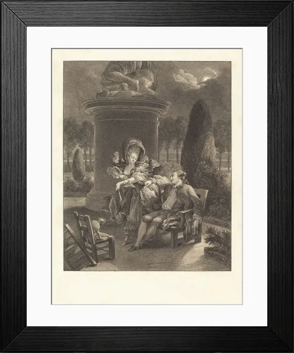 Framed Print : La soiree des Thuileries, 1774. Creator: Jean Baptiste Blaise Simonet Framed Print : La soiree des Thuileries, 1774. Creator: Jean Baptiste Blaise Simonet