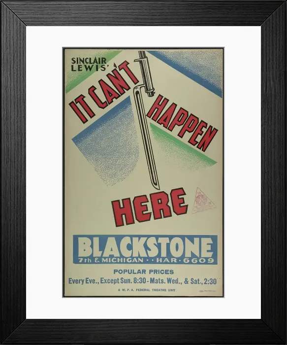Framed Print : It Can't Happen Here, Chicago, 1936. Creator: Unknown Framed Print : It Can't Happen Here, Chicago, 1936. Creator: Unknown