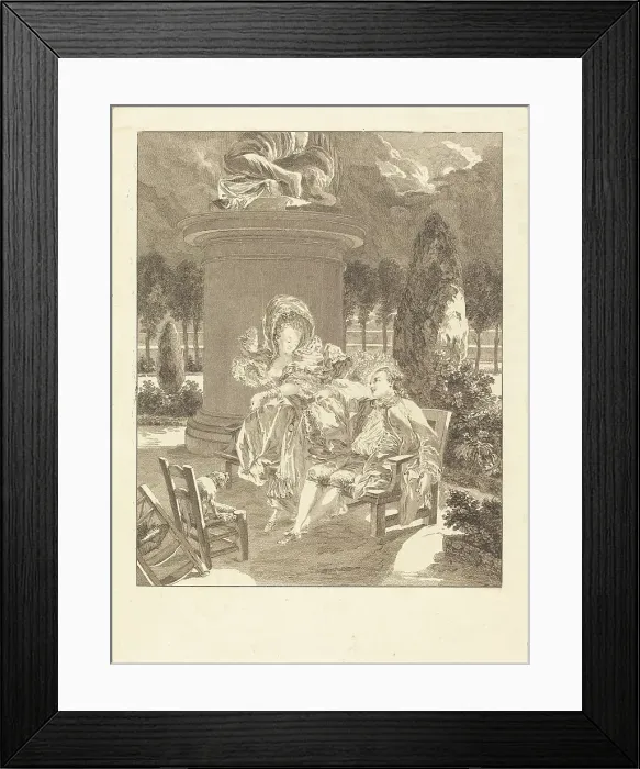 Framed Print : La soiree des Thuileries, 1774. Creator: Jean Baptiste Blaise Simonet Framed Print : La soiree des Thuileries, 1774. Creator: Jean Baptiste Blaise Simonet