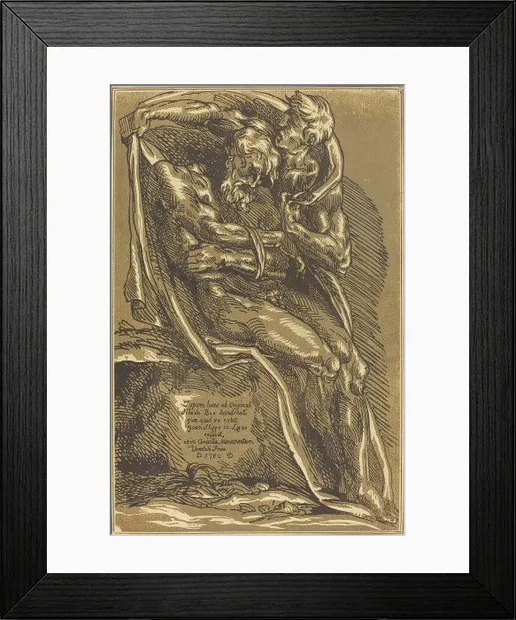 Framed Print : A Naked Man, Seated, with His Hands Tied, 1782. Creator: John Skippe Framed Print : A Naked Man, Seated, with His Hands Tied, 1782. Creator: John Skippe