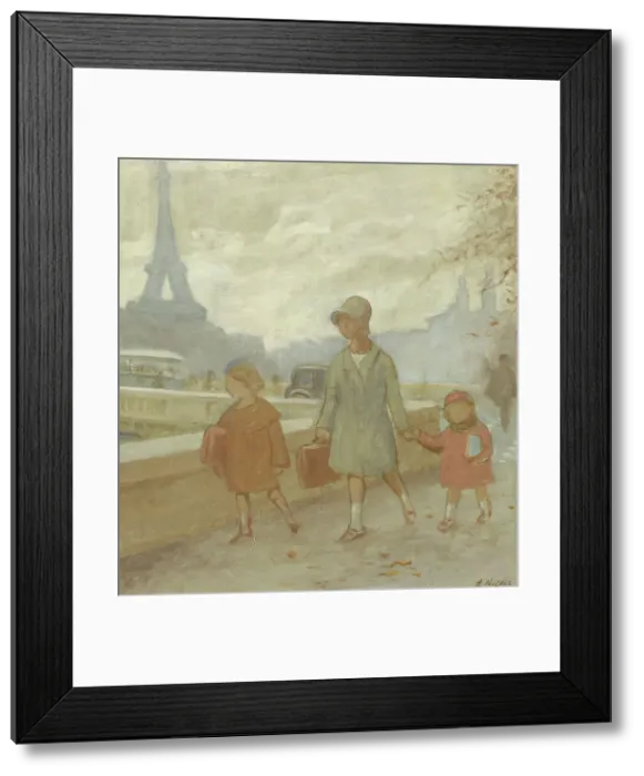 Framed Print : The city: sketch for the playground of the girls school in rue Dupleix... c.1933. Creator: Henri Nozais Framed Print : The city: sketch for the playground of the girls school in rue Dupleix... c.1933. Creator: Henri Nozais