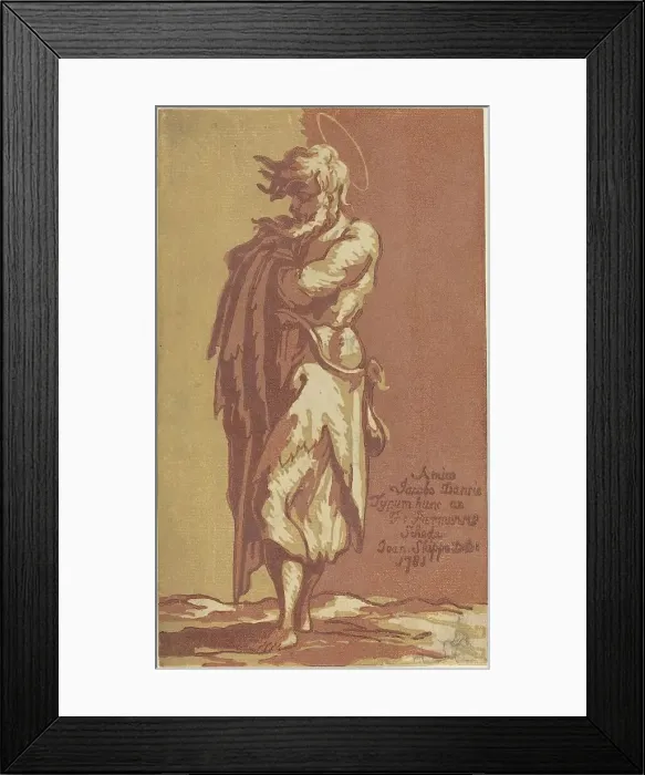 Framed Print : Male Saint Standing, with Folded Arms, Facing to the Left, 1781. Creator: John Skippe Framed Print : Male Saint Standing, with Folded Arms, Facing to the Left, 1781. Creator: John Skippe