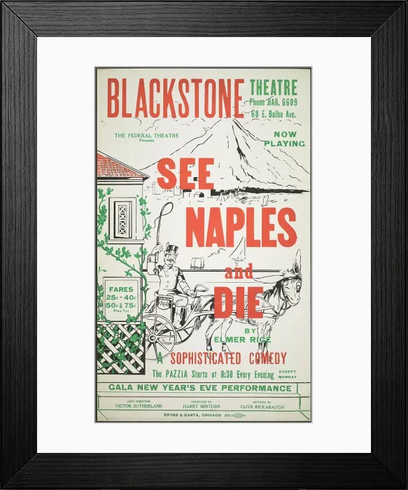 Framed Print : See Naples and Die, Chicago, 1937. Creator: Unknown Framed Print : See Naples and Die, Chicago, 1937. Creator: Unknown
