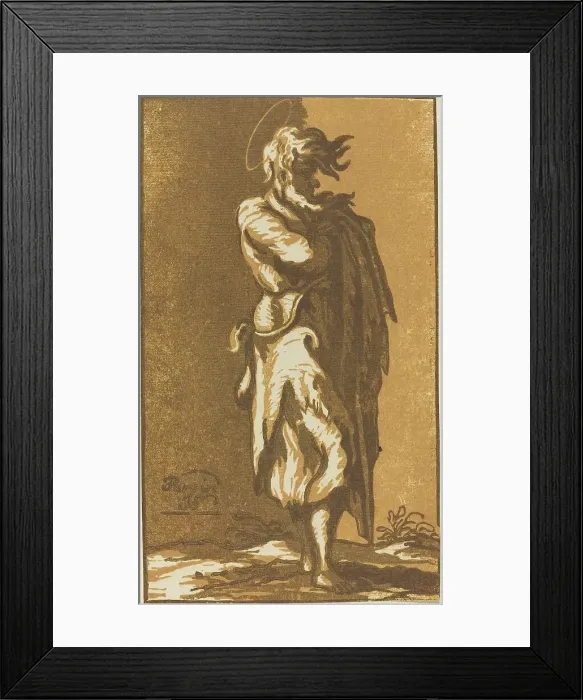 Framed Print : Male Saint Standing with Folded Arms, Facing to the Right, 1781. Creator: John Skippe Framed Print : Male Saint Standing with Folded Arms, Facing to the Right, 1781. Creator: John Skippe