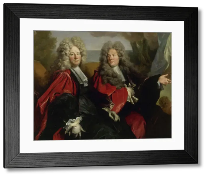 Framed Print : Portrait de deux échevins en fonction en 1702 : Hugues Desnotz, à droite, et un inconnu... 1702. Creator: Nicolas de Largilliere Framed Print : Portrait de deux échevins en fonction en 1702 : Hugues Desnotz, à droite, et un inconnu... 1702. Creator: Nicolas de Largilliere