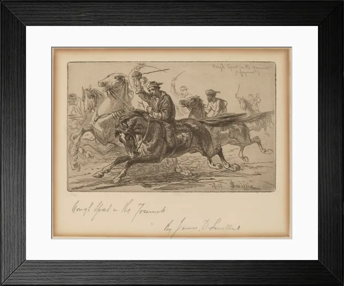 Framed Print : Rough Sport in the Yosemite, 1885. Creator: James David Smillie Framed Print : Rough Sport in the Yosemite, 1885. Creator: James David Smillie