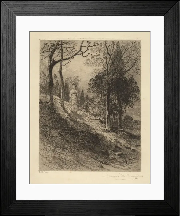 Framed Print : The Way to the River, 1880. Creator: James David Smillie Framed Print : The Way to the River, 1880. Creator: James David Smillie