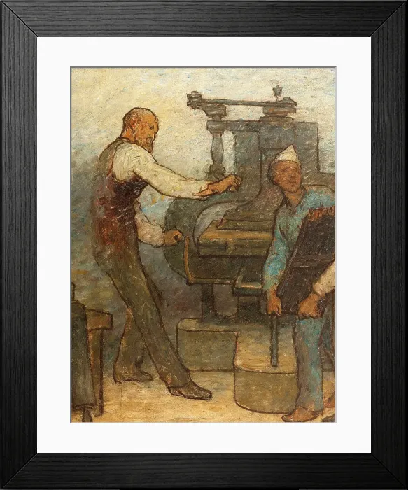 Framed Print : De près ou de loin tous les métiers ont besoin d'être touchés par un reflet de l'art... 1887. Creator: Edmond Eugene Valton Framed Print : De près ou de loin tous les métiers ont besoin d'être touchés par un reflet de l'art... 1887. Creator: Edmond Eugene Valton