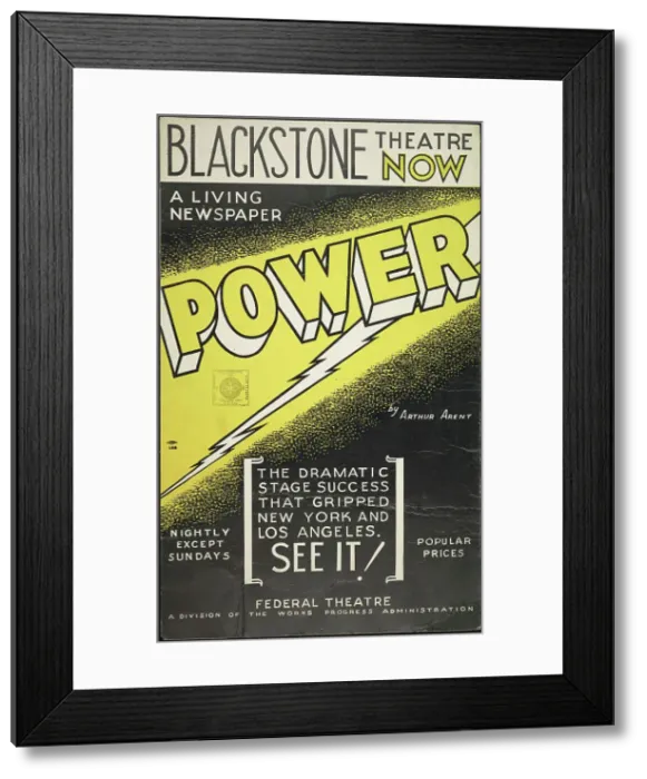 Framed Print : Poster from Chicago production of Power, 1938. Creator: Unknown Framed Print : Poster from Chicago production of Power, 1938. Creator: Unknown