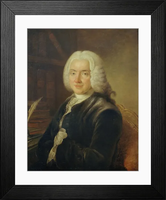 Framed Print : Portrait du président Charles-Jean-François Hénault (1685-1770), magistrat, membre de... c1730. Creator: Claude Pougin de Saint-Aubin Framed Print : Portrait du président Charles-Jean-François Hénault (1685-1770), magistrat, membre de... c1730. Creator: Claude Pougin de Saint-Aubin