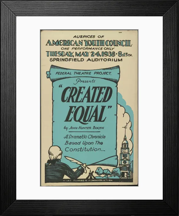 Framed Print : Created Equal, Springfield, MA, 1938. Creator: Unknown Framed Print : Created Equal, Springfield, MA, 1938. Creator: Unknown