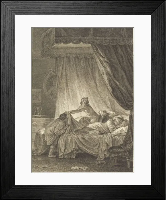 Framed Print : Joconde: Le lit. Creator: Charles Louis Lingée Framed Print : Joconde: Le lit. Creator: Charles Louis Lingée