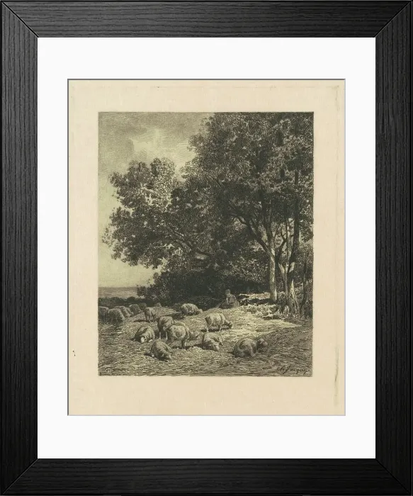 Framed Print : Landscape with Sheep, 1879. Creator: James David Smillie Framed Print : Landscape with Sheep, 1879. Creator: James David Smillie
