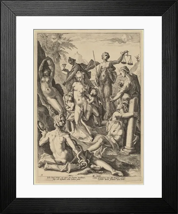Framed Print : The Seven Virtues, 1588. Creator: Jacob Matham Framed Print : The Seven Virtues, 1588. Creator: Jacob Matham