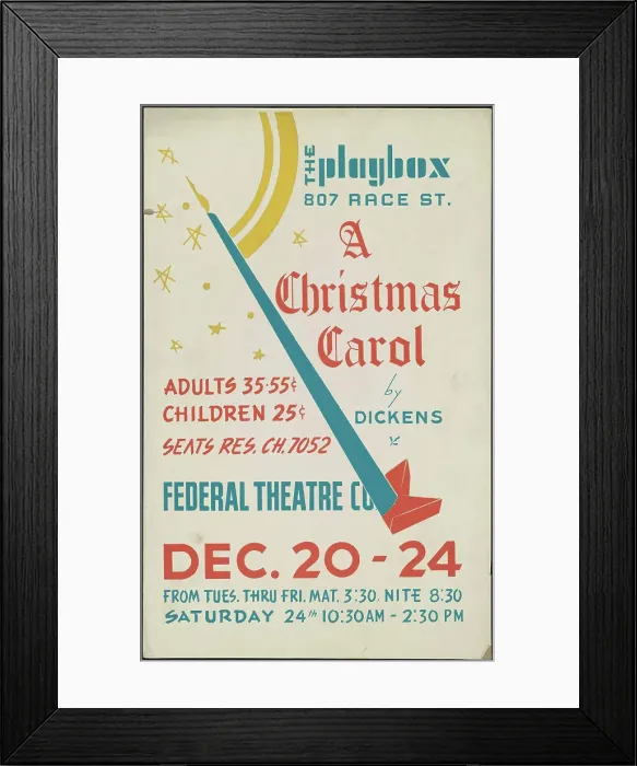 Framed Print : A Christmas Carol, Cincinnati, 1938. Creator: Unknown