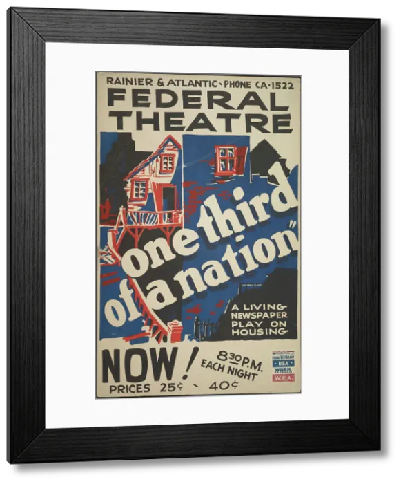Framed Print : One Third of a Nation, Cincinnati, 1938. Creator: Unknown Framed Print : One Third of a Nation, Cincinnati, 1938. Creator: Unknown